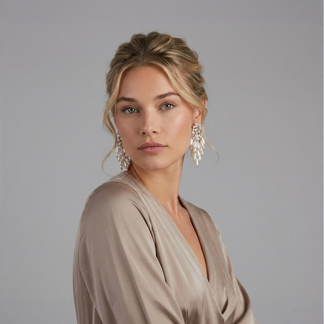 The Silent Move Dramatic Pearl Tassel Statement Earrings (Gold)